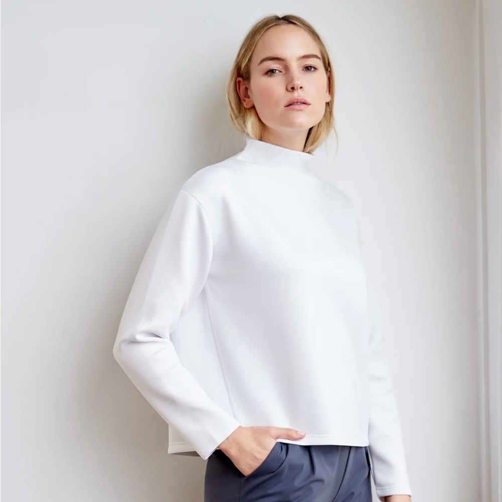 ADAY Like A Boss Pullover in White, NWOT XS